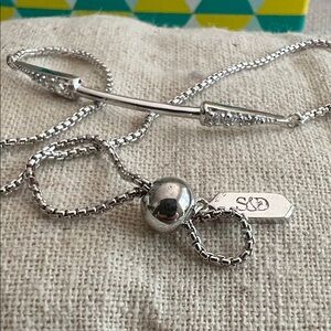 Stella & Dot Silver Bracelet with Crystal Details